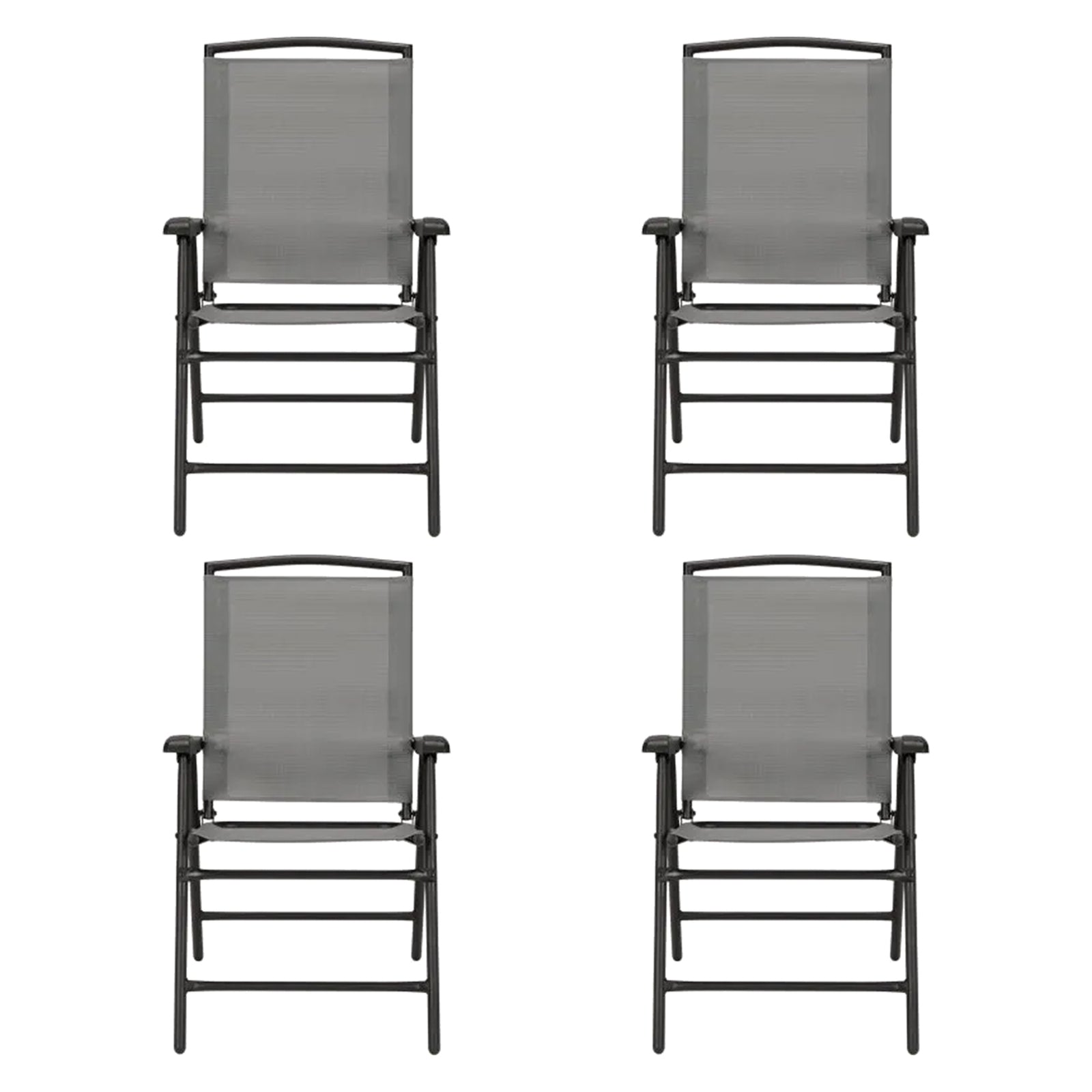 Four Seasons Courtyard Sunny Isles Steel Folding Chair, Gray (4 Pack) (Used) - VMInnovations