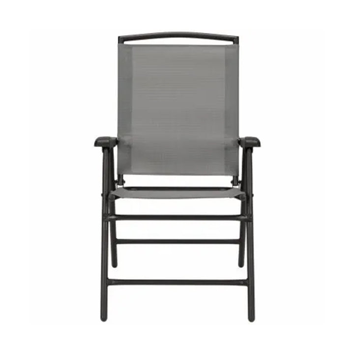 Four Seasons Courtyard Sunny Isles Steel Folding Chair, Gray (4 Pack) (Open Box)