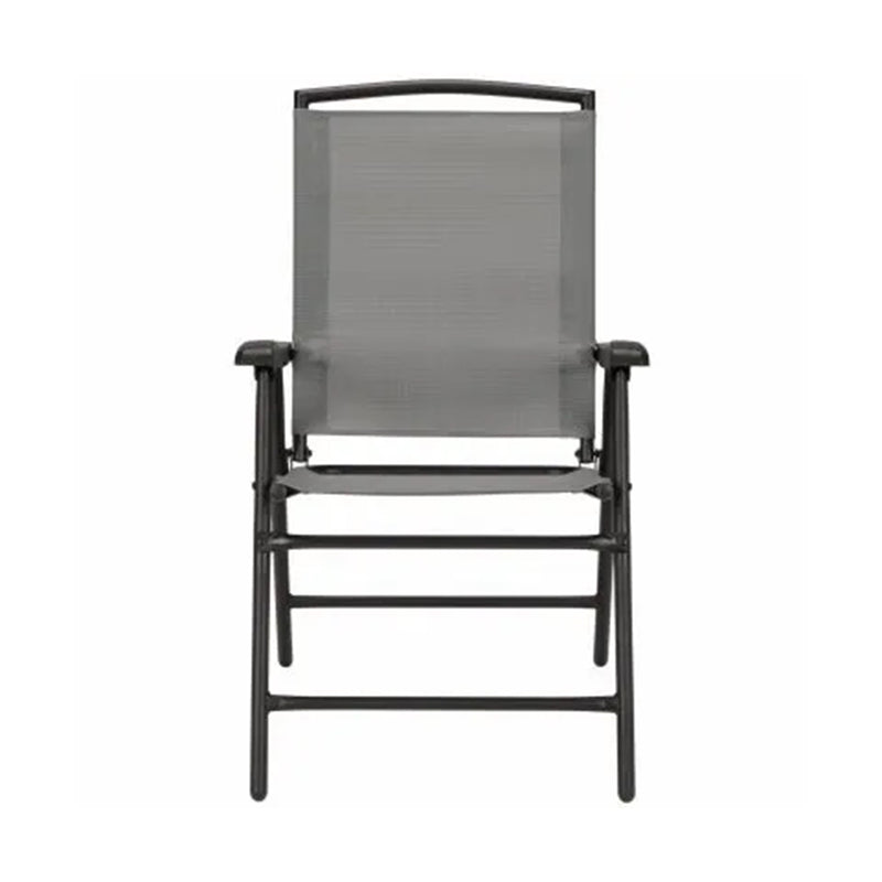 Four Seasons Courtyard Sunny Isles Steel Folding Chair, Gray (4 Pack) (Open Box)