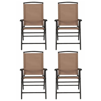 Four Seasons Courtyard Outdoor Steel Folding Chair, Brown (4 Pack) (Used)