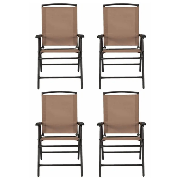 Four Seasons Courtyard Sunny Isles Steel Folding Chair, Brown(4 Pack)(For Parts)