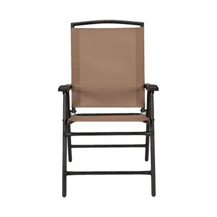 Four Seasons Courtyard Sunny Isles Steel Folding Chair, Brown(4 Pack)(For Parts)