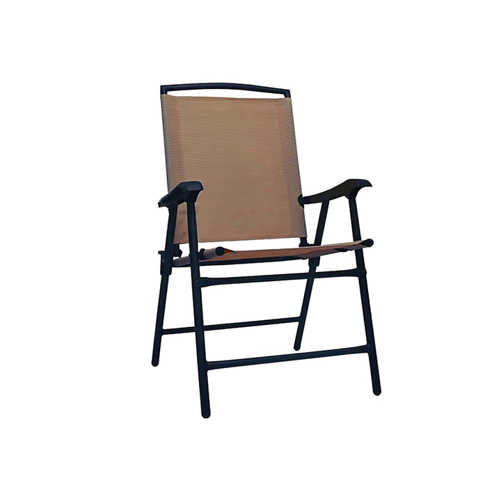 Four Seasons Courtyard Sunny Isles Steel Folding Chair, Brown(4 Pack)(For Parts)