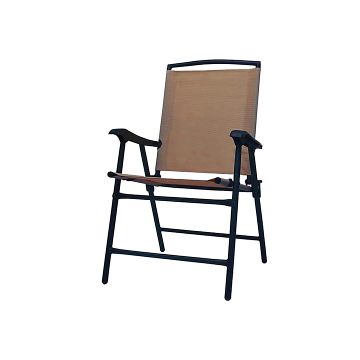 Four Seasons Courtyard Sunny Isles Steel Folding Chair, Brown(4 Pack)(For Parts)