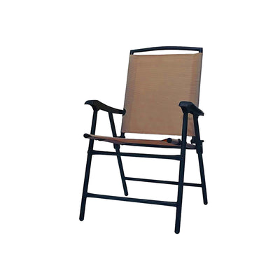 Four Seasons Courtyard Sunny Outdoor Steel Folding Chair, Brown (4pk) (Open Box)