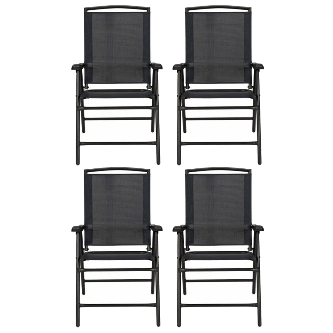 Four Seasons Courtyard Sunny Isles Steel Folding Chair, Black (4 Pack) (Used)