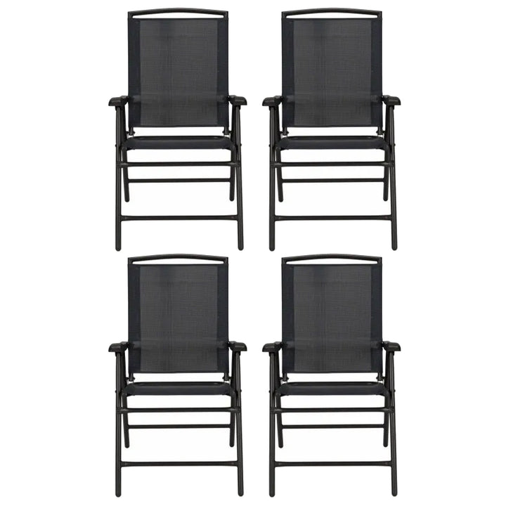 Four Seasons Courtyard Sunny Isles Outdoor Steel Folding Chair, Black (4 Pack)
