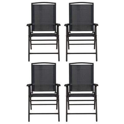 Four Seasons Sunny Isles Outdoor Steel Folding Chair, Black (4 Pack) (Open Box)