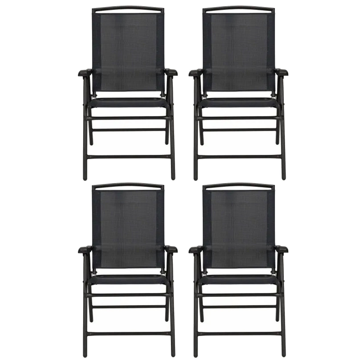 Four Seasons Courtyard Sunny Isles Steel Folding Chair, Black (4pk) (For Parts)