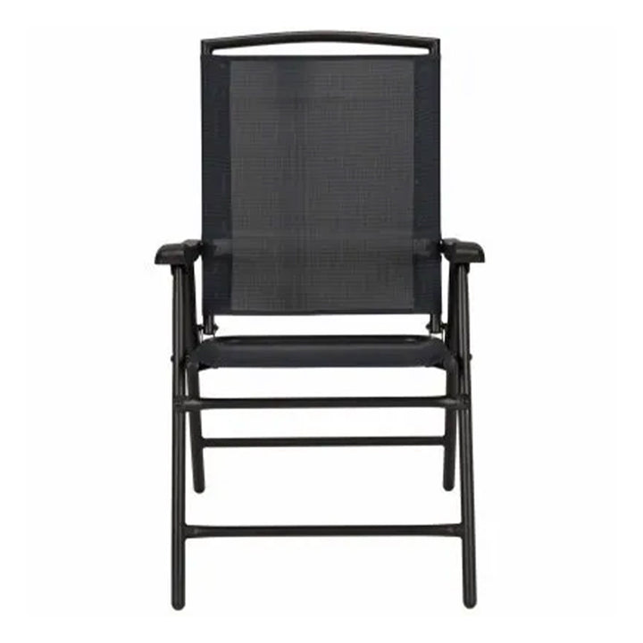 Four Seasons Courtyard Sunny Isles Outdoor Steel Folding Chair, Black (4 Pack)