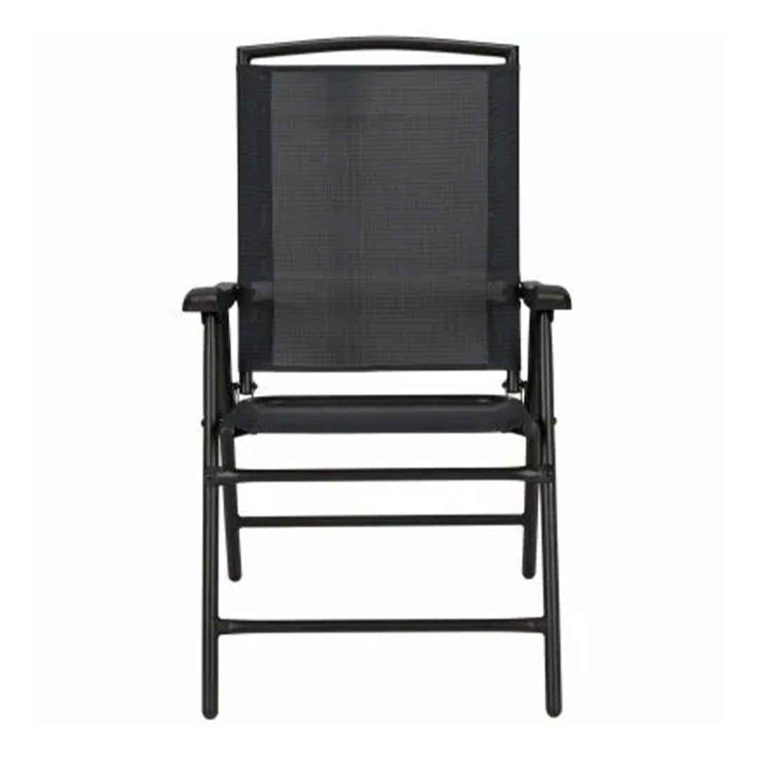 Four Seasons Sunny Isles Outdoor Steel Folding Chair, Black (4 Pack) (Open Box)