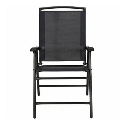 Four Seasons Sunny Isles Outdoor Steel Folding Chair, Black (4 Pack) (Open Box)