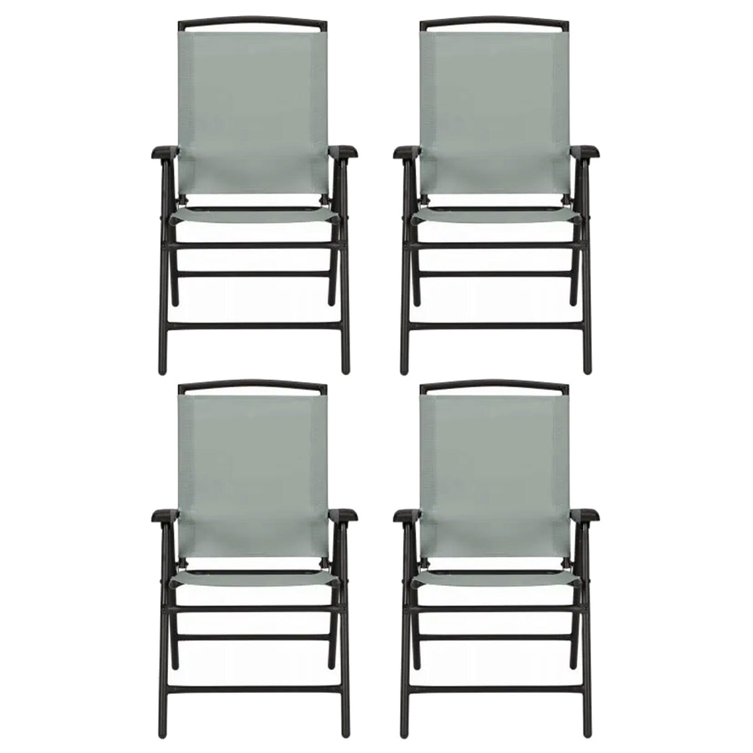 Four Seasons Courtyard Sunny Isles Outdoor Steel Folding Chair, Green (4 Pack) - VMInnovations
