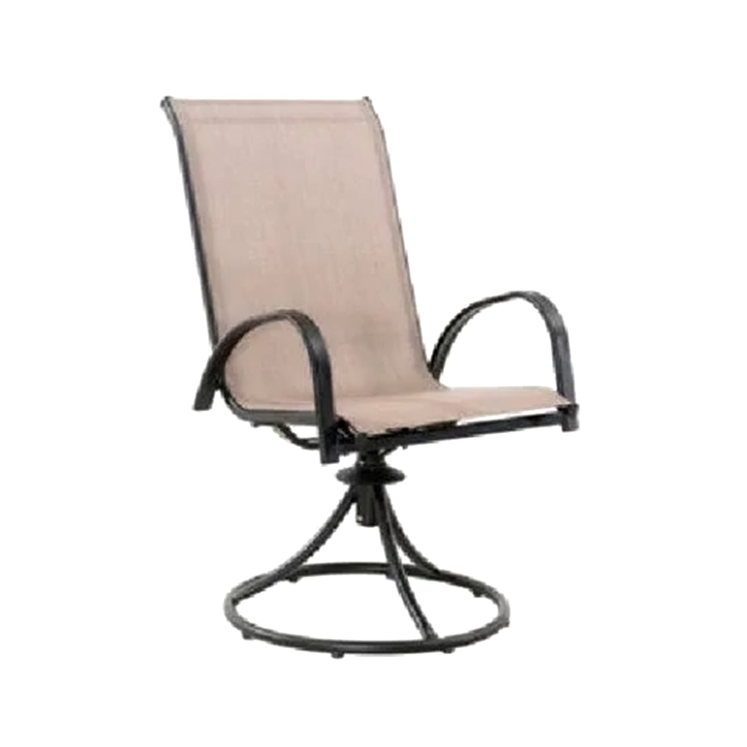 Four Seasons Courtyard Sunny Isles Steel Swivel Rocker Chair, Brown (2 Pack)