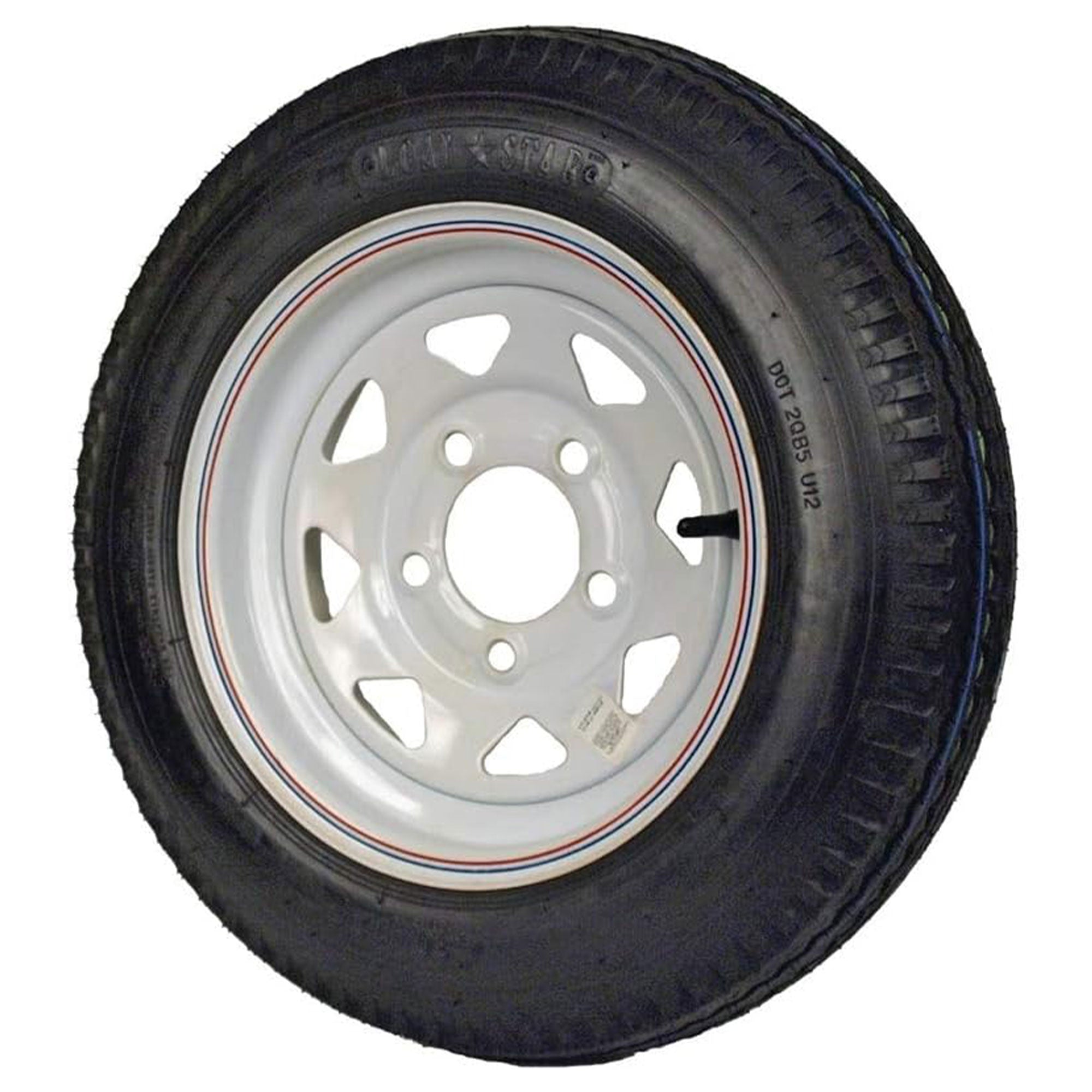 Kenda Loadstar 480-12 LRC Utility Trailer Tire and 5-Hole Custom Spoke Wheel