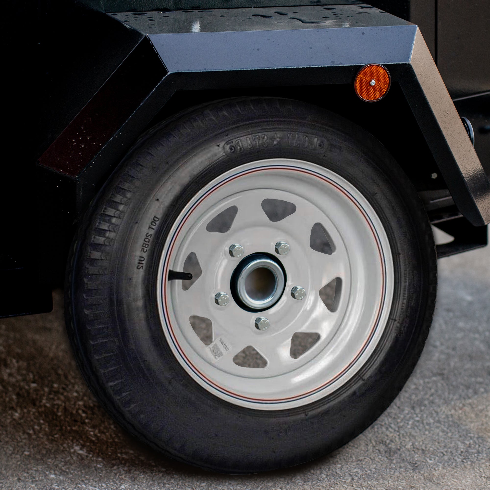 Kenda Loadstar 480-12 LRC Utility Trailer Tire and 5-Hole Custom Spoke Wheel
