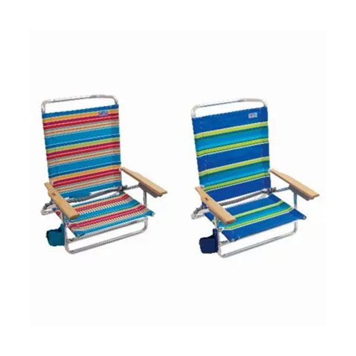 RIO Brands 5 Position Polyester Folding Beach Lounge Chair (4pk) (Used)