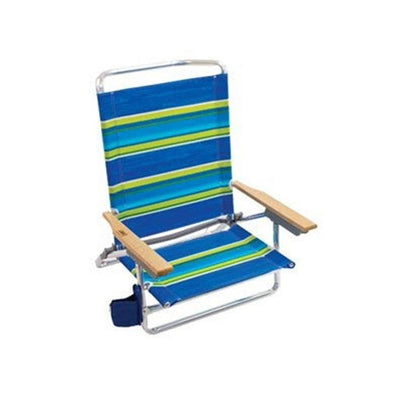 RIO Brands 5 Position Polyester Folding Beach Lounge Chair, Multicolor (4 Pack) - VMInnovations