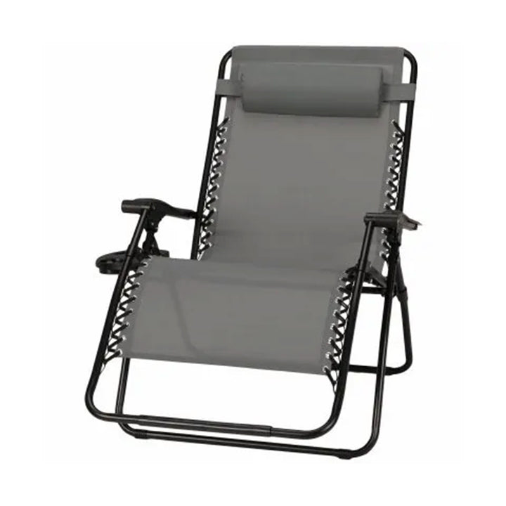 Four Seasons Courtyard Sunny Isles XL Steel Zero Gravity Chair, Gray (3pk)(Used)