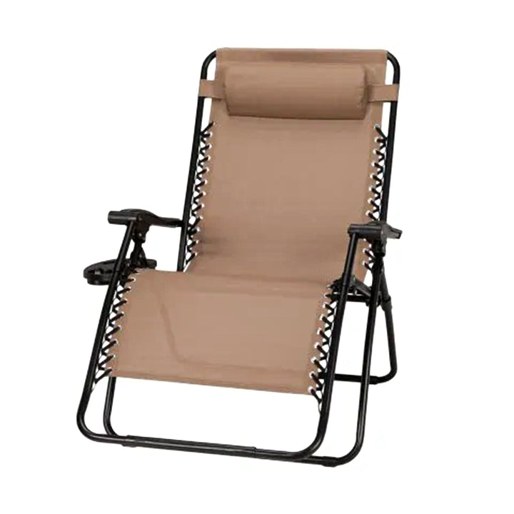 Four Seasons Courtyard Sunny Isles XL Steel Zero Gravity Chair, Brown (3 Pack)