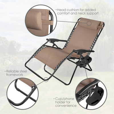 Four Seasons Courtyard Sunny Isles XL Steel Zero Gravity Chair, 3 Pack(Open Box) - VMInnovations