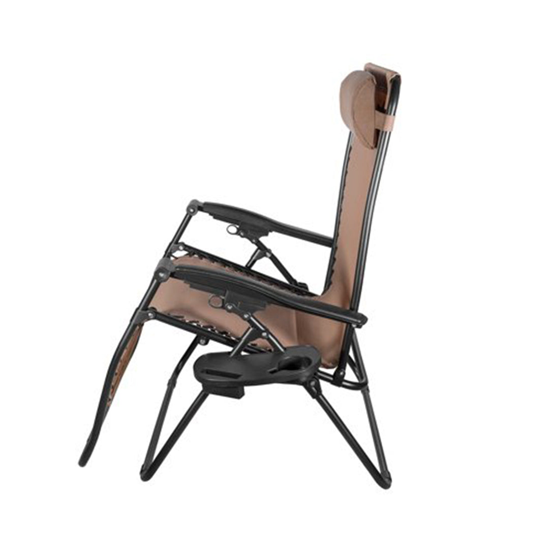Four Seasons Courtyard Sunny Isles XL Steel Zero Gravity Chair, Brown (3 Pack)