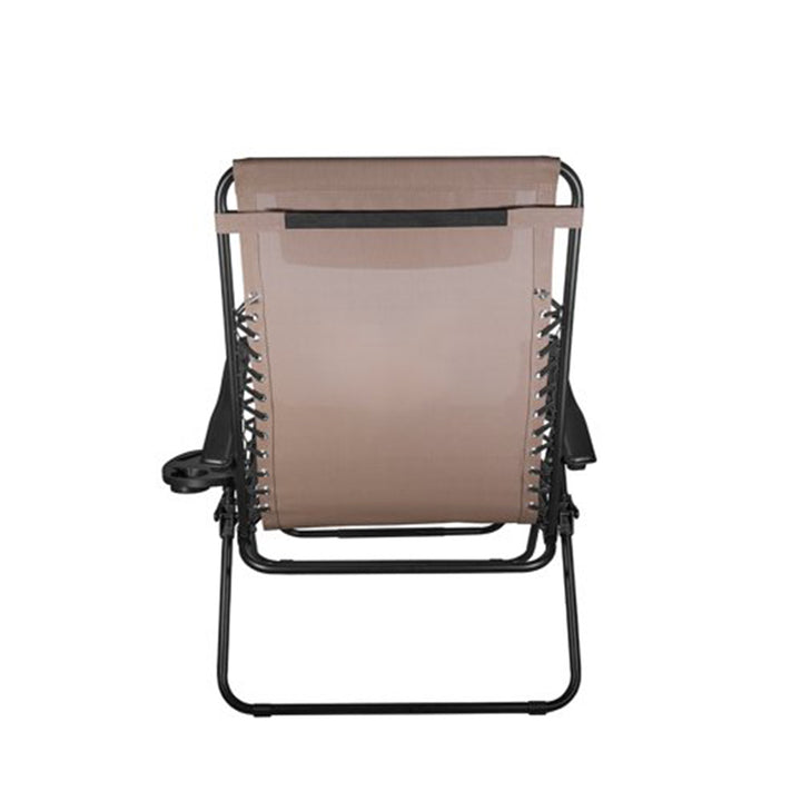 Four Seasons Courtyard Sunny Isles XL Steel Zero Gravity Chair, Brown (3 Pack)