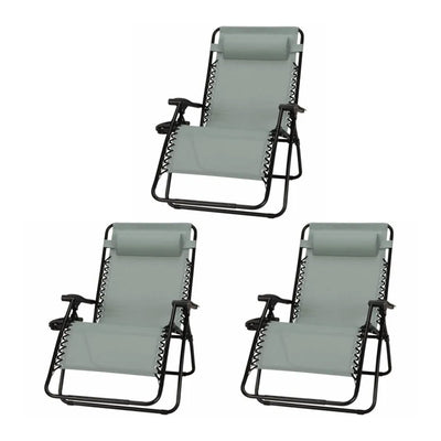 Four Seasons Courtyard Sunny Isles XL Steel Zero Gravity Chair, (Open Box) - VMInnovations