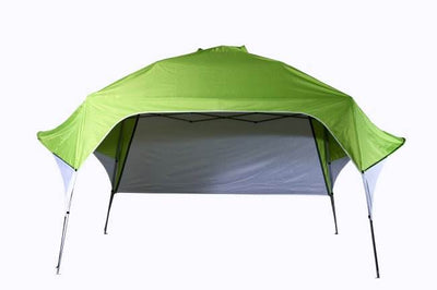 Fast Set 10' x 10' EZ Instant Slant Pop Up Wing Canopy Tent Gazebo & Rear Wall