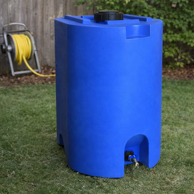 WaterPrepared 55 Gal Stackable Design Utility Water Tank w/Large Cap, Blue(Used)