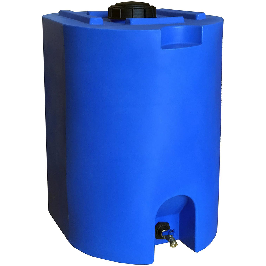 WaterPrepared 55 Gal Stackable Design Utility Water Tank w/Large Cap, Blue(Used)