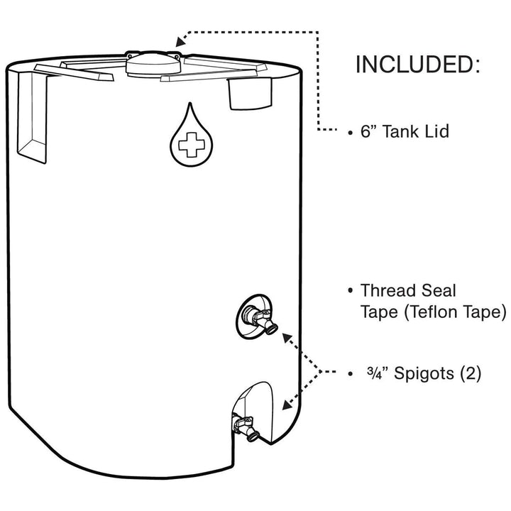 WaterPrepared 160 Gal Stackable Design Utility Water Tank with Large Cap, Blue