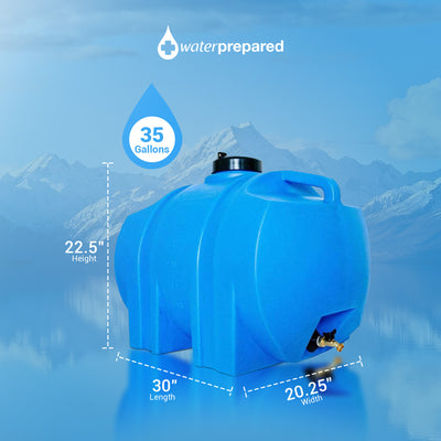 WaterPrepared 35 Gal Utility Water Tank w/Large Cap, 3/4" Brass Spigot (Used) - VMInnovations