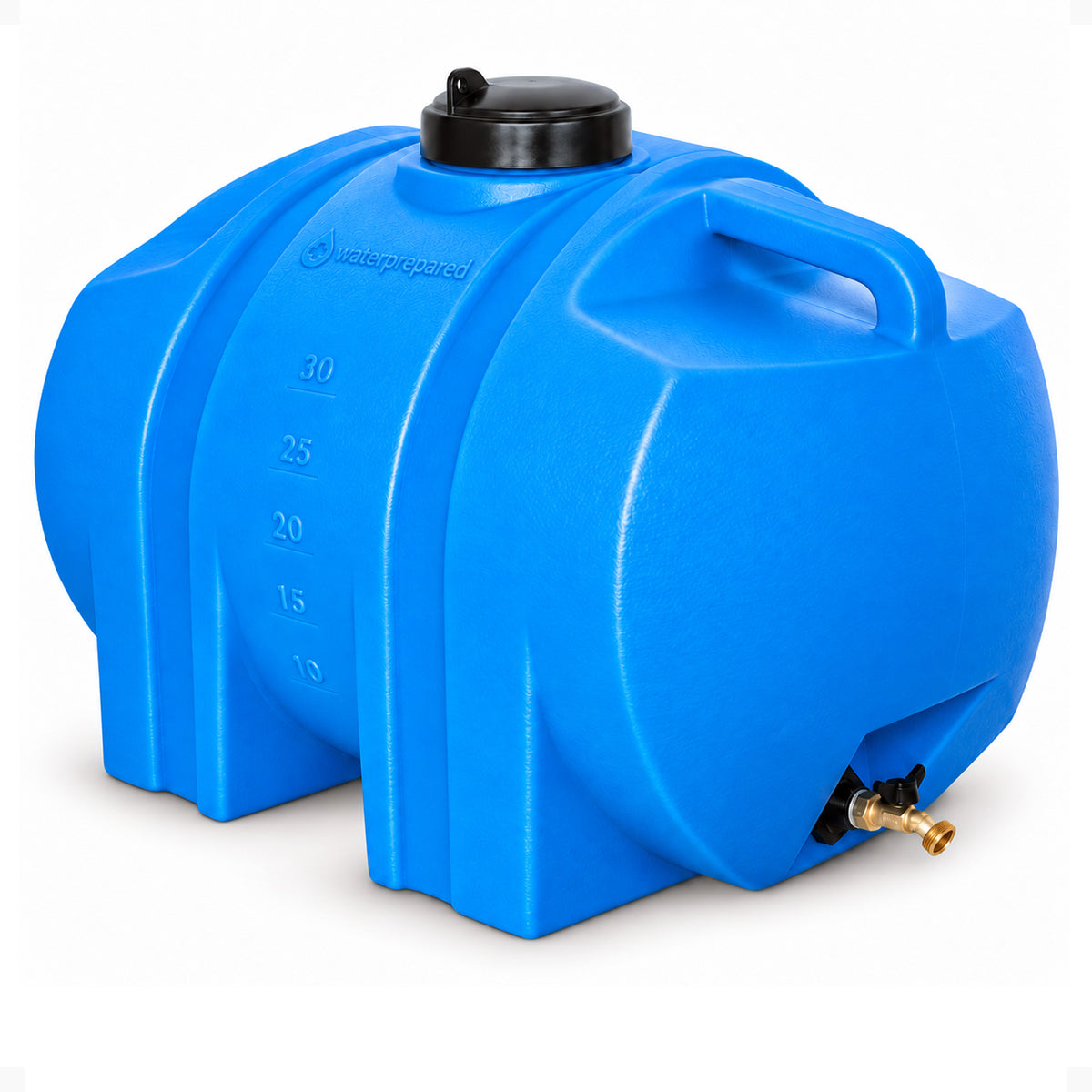 WaterPrepared 35 Gal Utility Water Tank w/Large Cap, 3/4" Brass Spigot (Used)