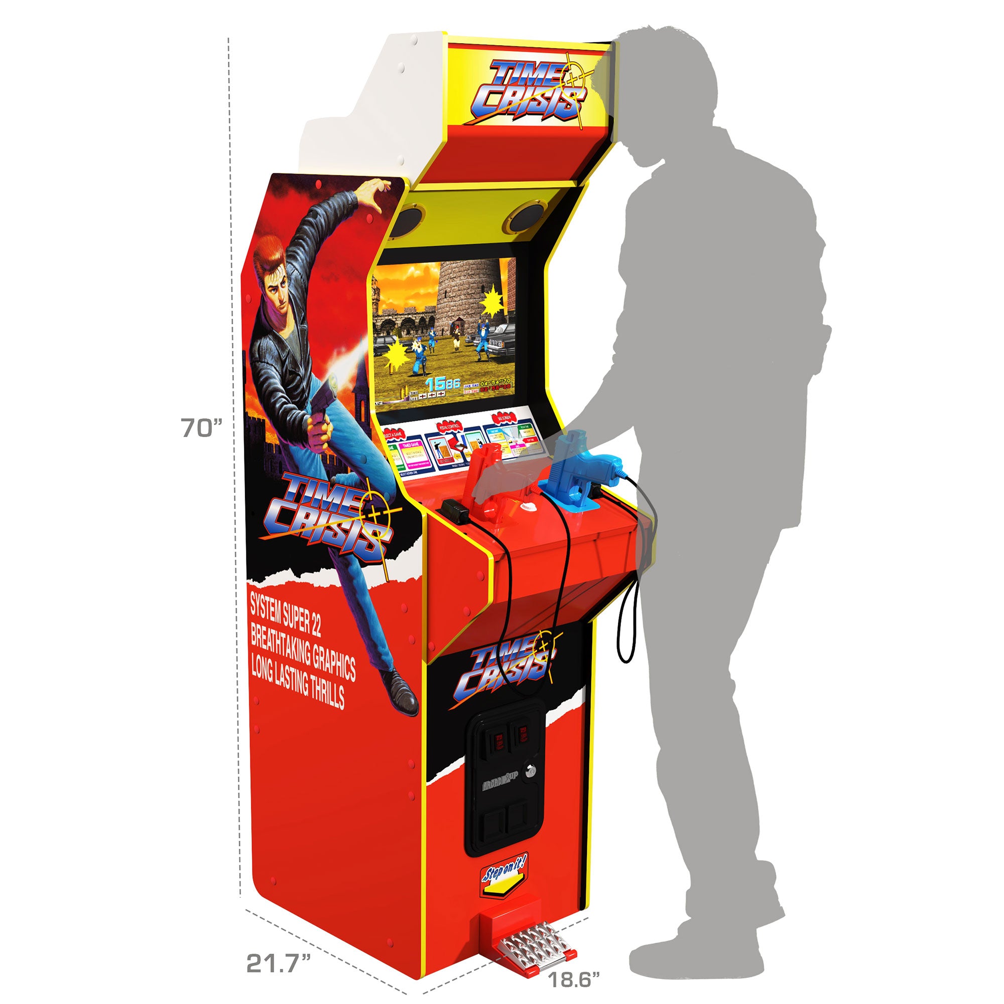 17" Screen Multiplayer TIME Crisis Arcade Machine w/ Stand Up Cabinet (Used) - VMInnovations
