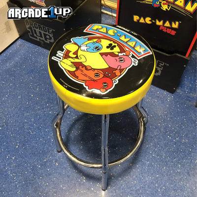 Arcade1Up Pac-Man Adjustable Padded Video Game Chair Stool with Leg Extenders