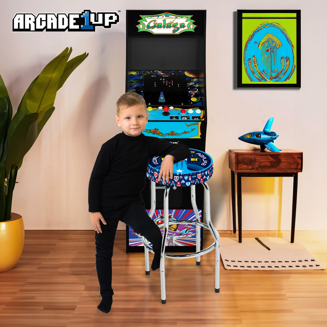 Arcade1Up Galaga 81st Squadron Adjustable Game Stool w/ Leg Extenders (Open Box)