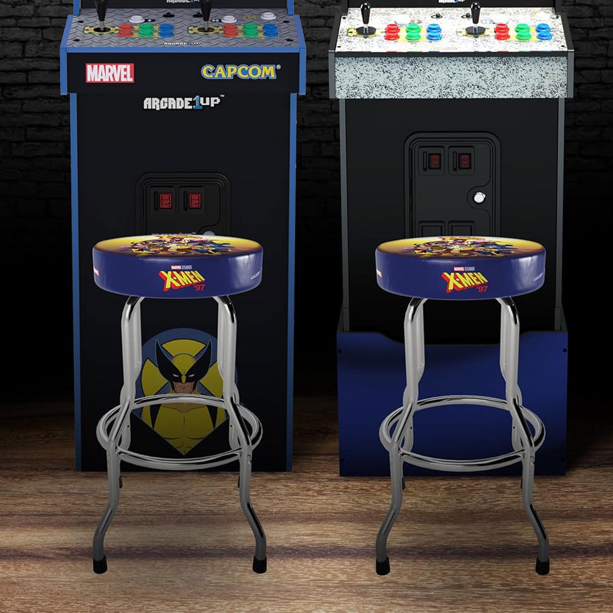 Arcade1Up X-Men Adjustable Arcade Stool w/Chrome Plated Steel Frame (Open Box) - VMInnovations