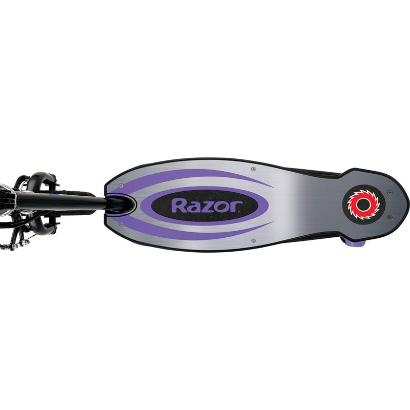 Razor Power E100 Electric Scooter w/Aluminum Deck & Hand Brake, Purple(Open Box)