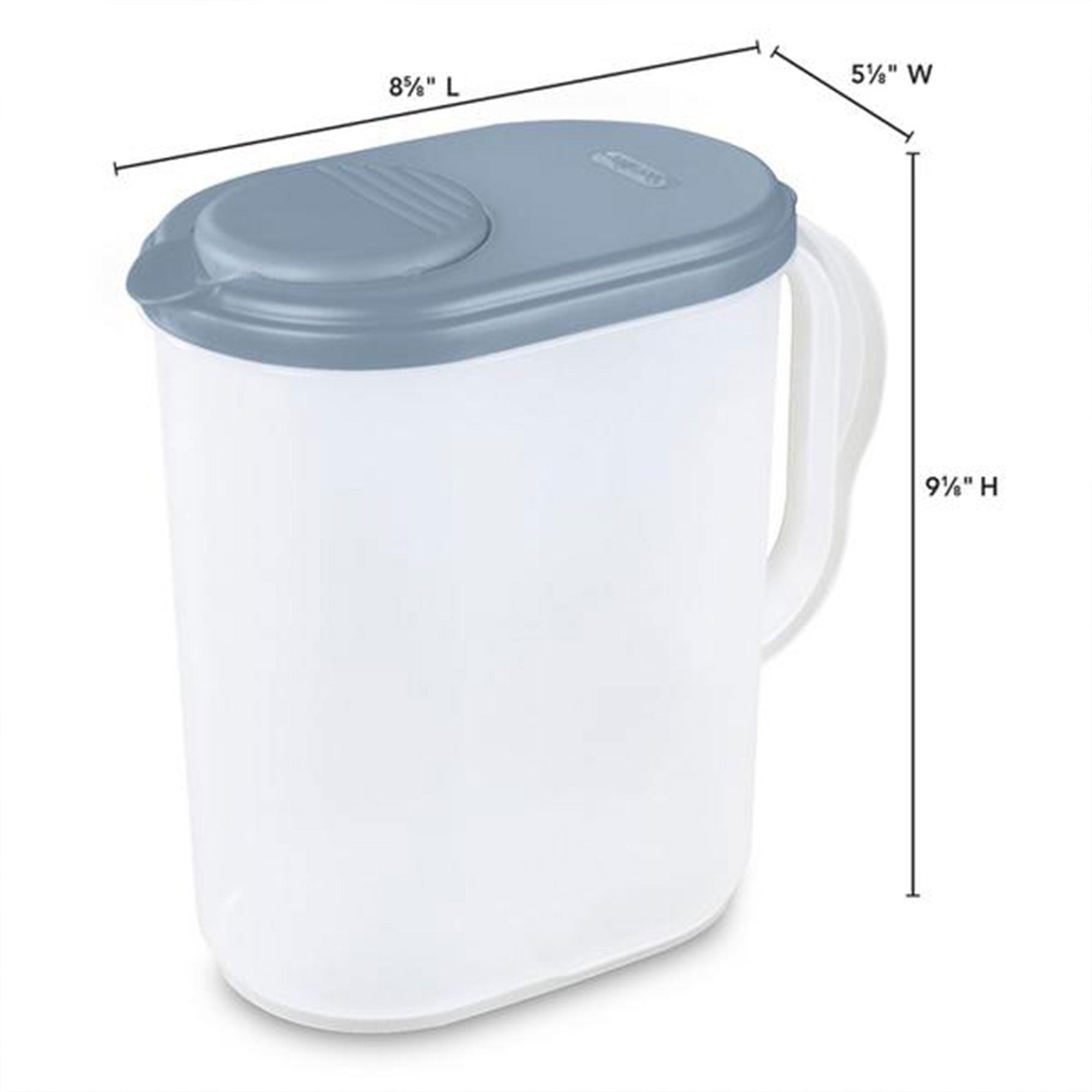 Sterilite Plastic Lidded Pitcher with Clear Base & Handle, Washed Blue, 24-Pack - VMInnovations