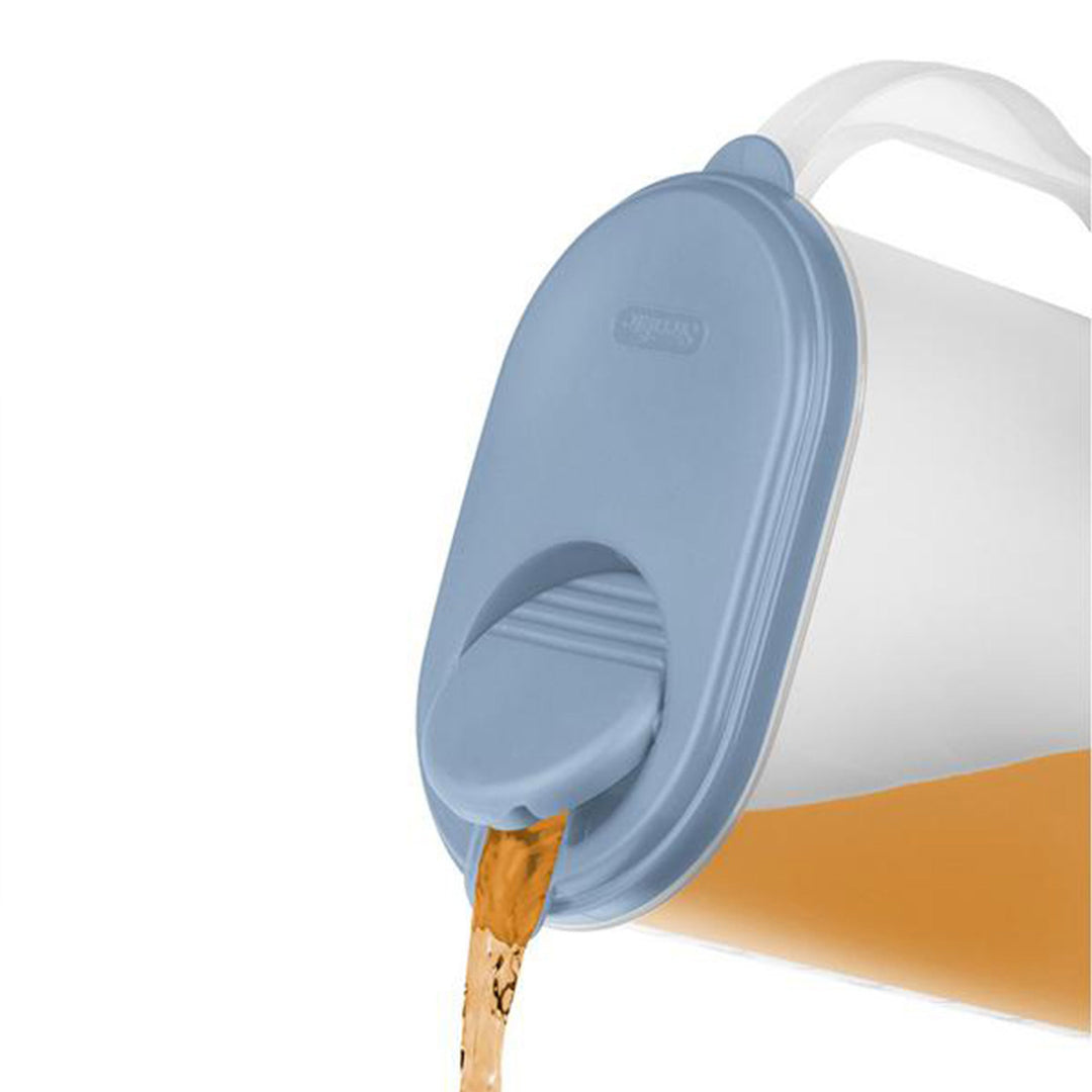 Sterilite Plastic Lidded Pitcher with Clear Base & Handle, Washed Blue, 12-Pack
