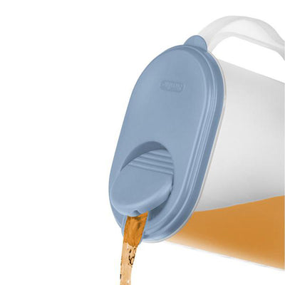 Sterilite Plastic Pitcher Blue Atoll Lid and Tab with Clear Base and Grip Handle
