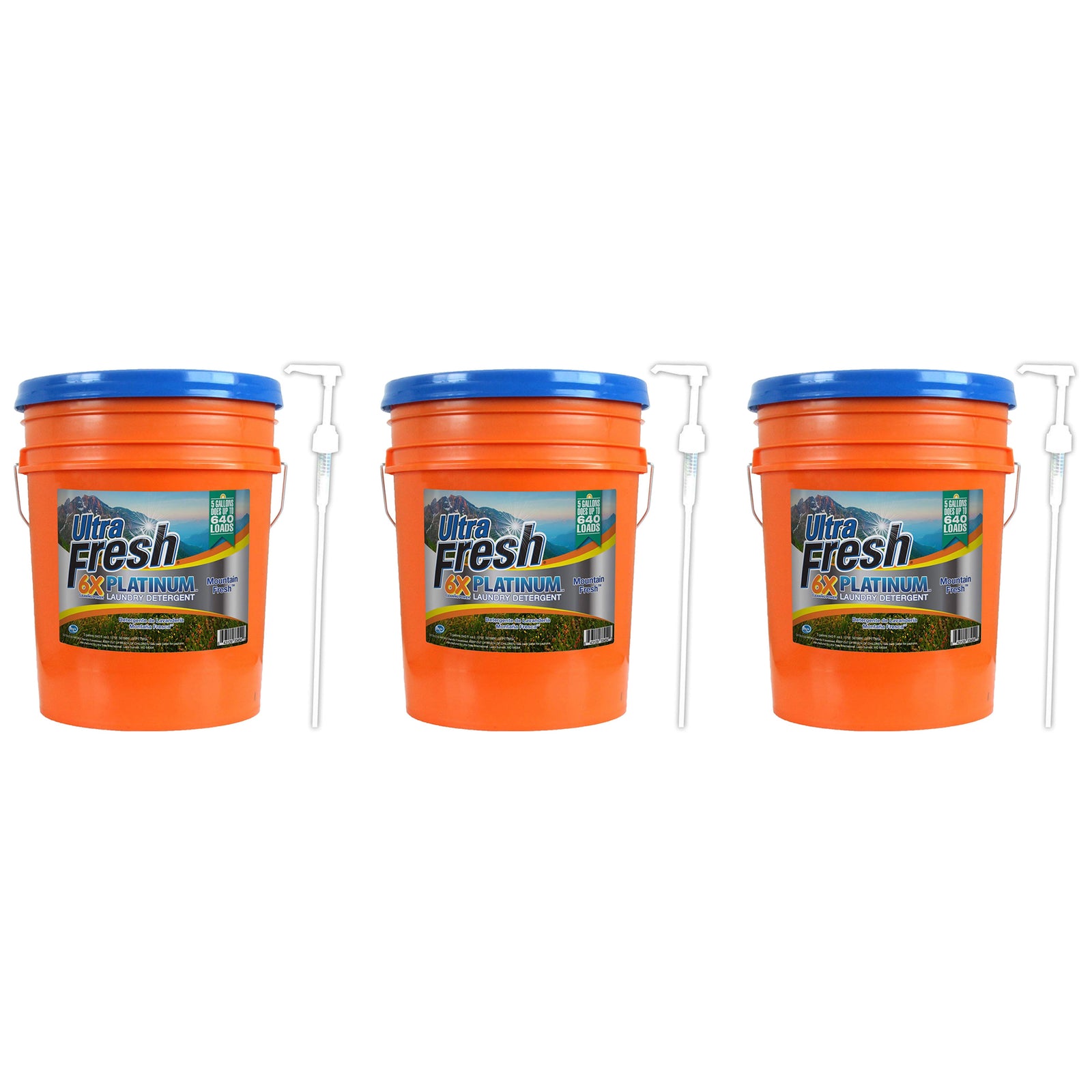Ultra Fresh 6X Platinum 5 Gallon Laundry Detergent, Up to 640 Loads (3 Pack) - VMInnovations