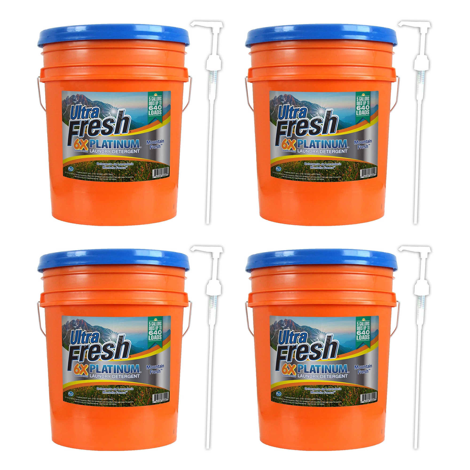 Ultra Fresh 6X Platinum 5 Gallon Laundry Detergent, Up to 640 Loads (4 Pack) - VMInnovations