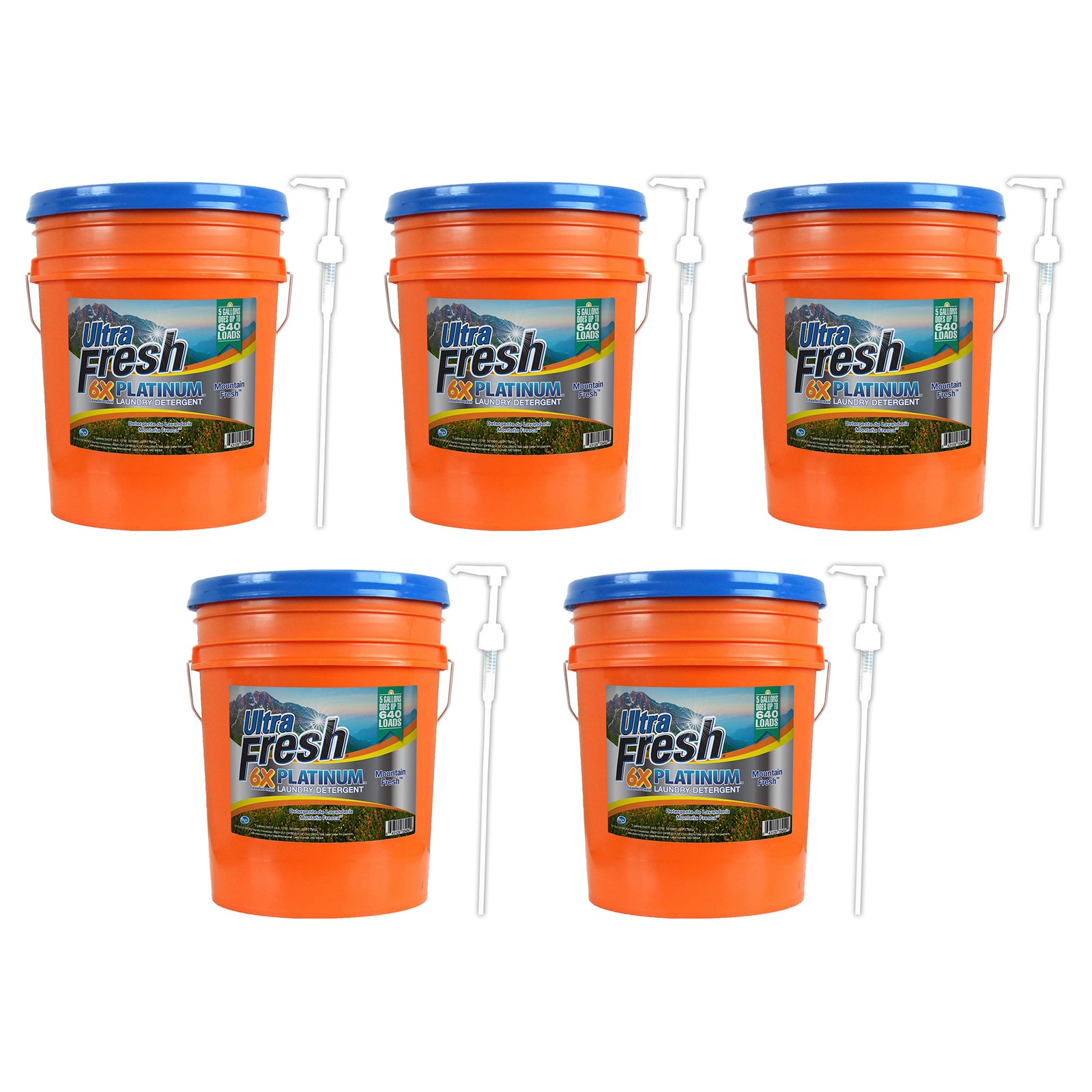 Ultra Fresh 6X Platinum 5 Gallon Laundry Detergent, Up to 640 Loads (5 Pack) - VMInnovations