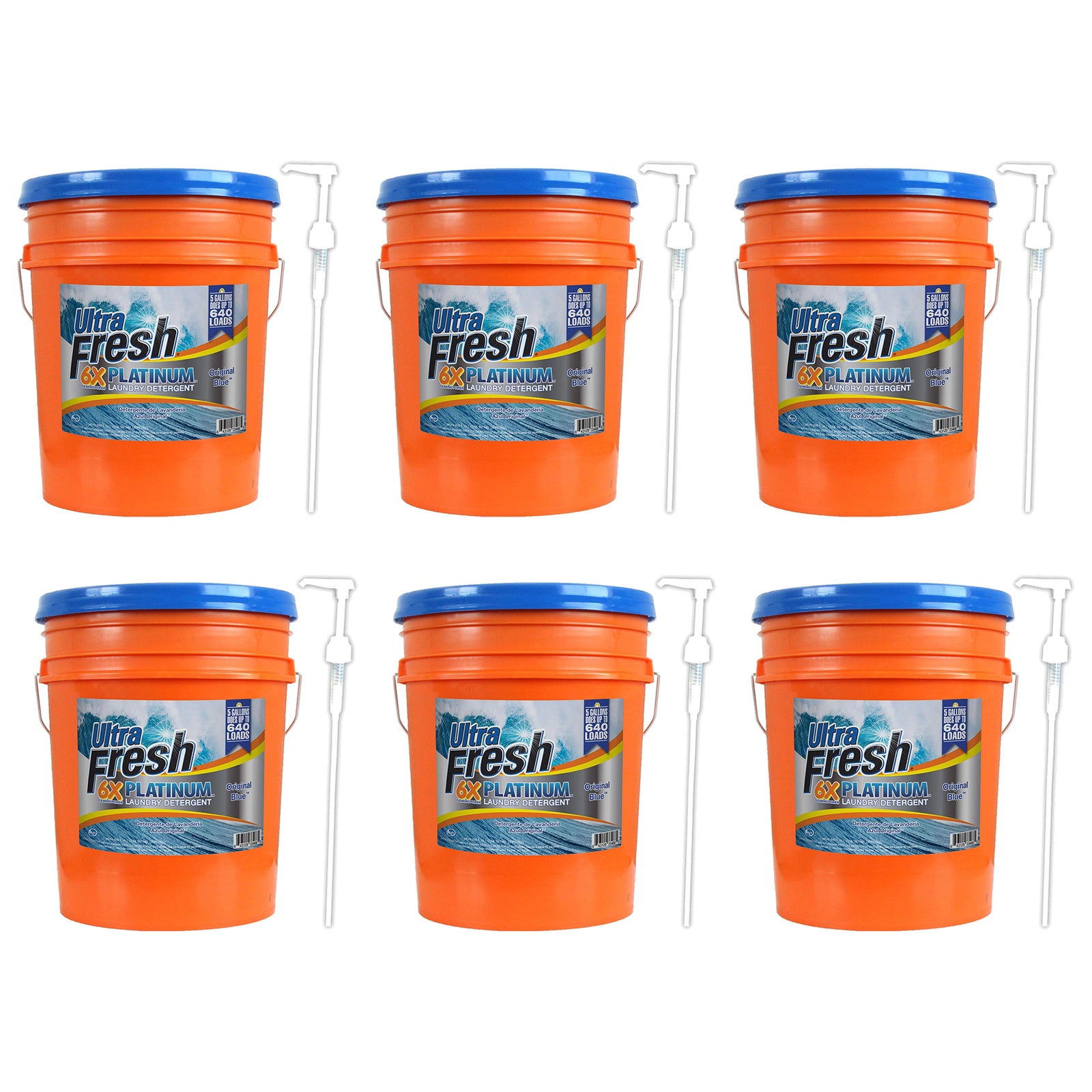 Ultra Fresh 6X Platinum 5 Gallon Laundry Detergent, Up to 640 Loads (6 Pack) - VMInnovations