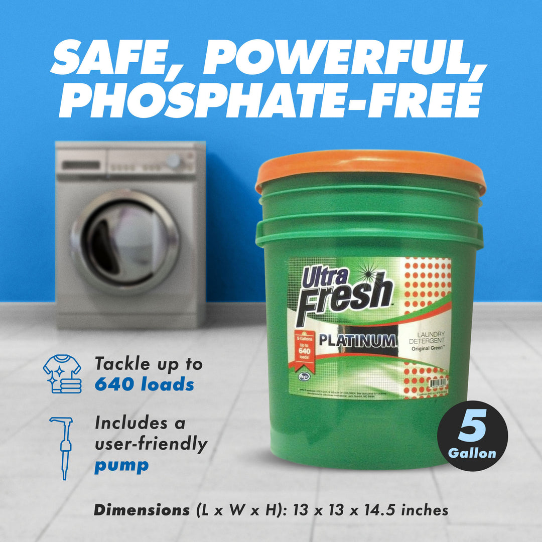 Ultra Fresh 3X Platinum 5 Gallon Laundry Detergent, Up to 640 Loads (2 Pack)