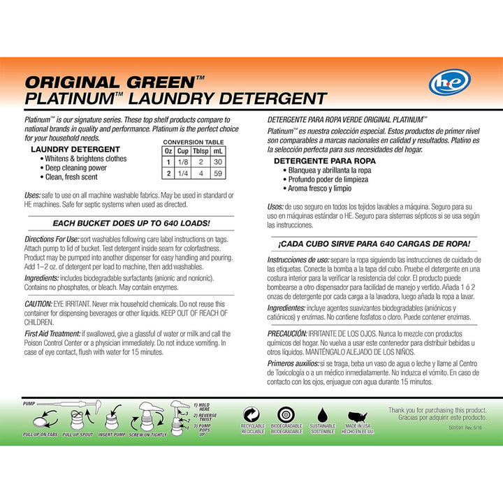 Ultra Fresh 3X Platinum 5 Gallon Laundry Detergent, Up to 640 Loads (2 Pack)