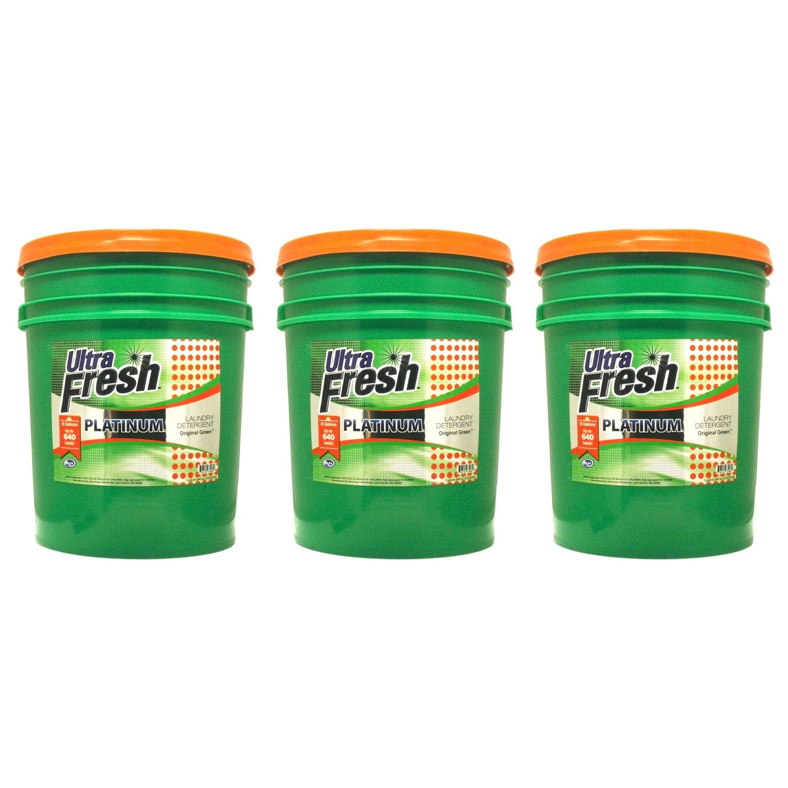 Ultra Fresh 3X Platinum 5 Gallon Laundry Detergent, Up to 640 Loads (3 Pack) - VMInnovations