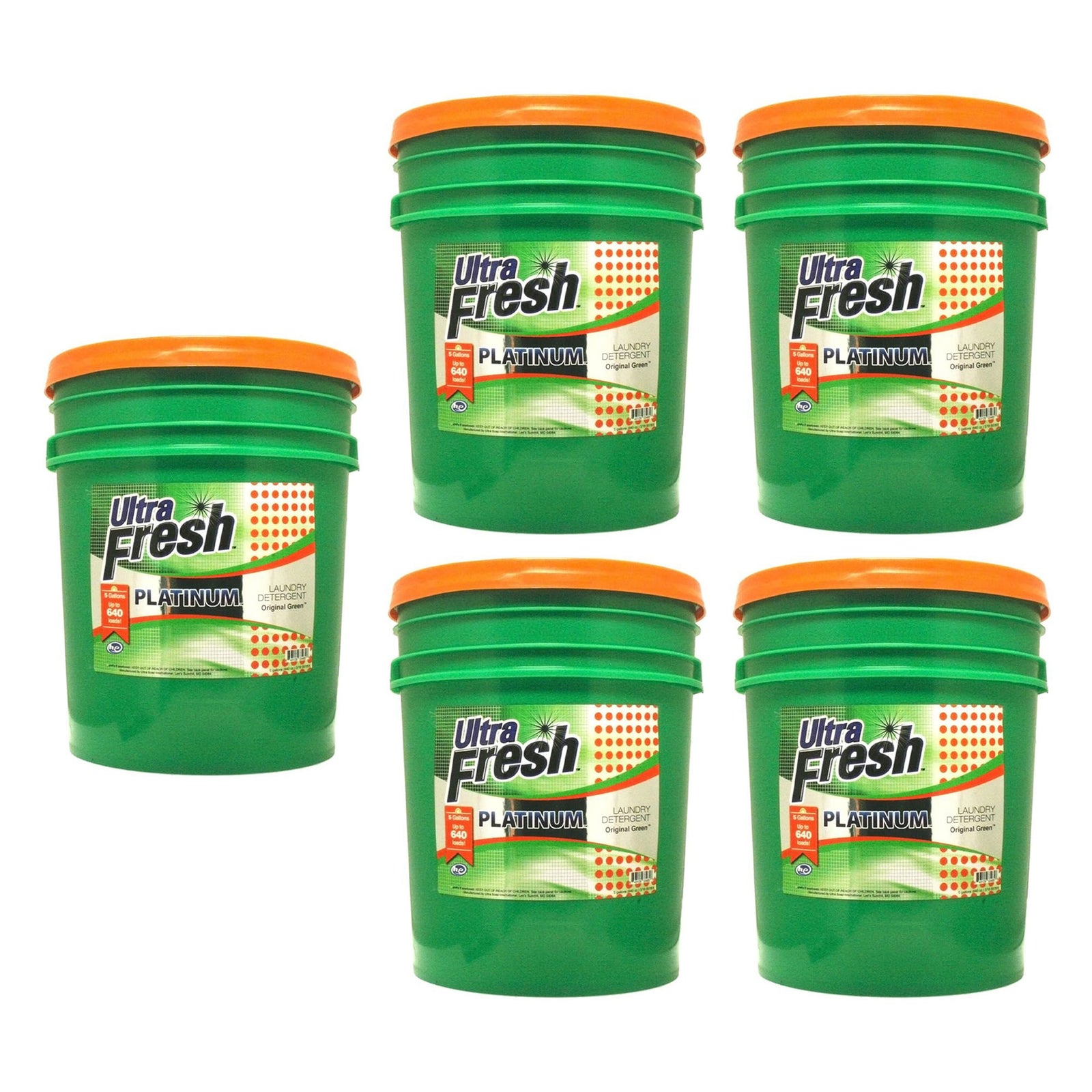 Ultra Fresh 3X Platinum 5 Gallon Laundry Detergent, Up to 640 Loads (5 Pack) - VMInnovations